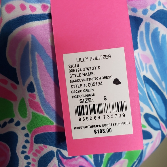 Lilly Pulitzer Dress Maddlyn Off Shoulder Tiger Sunrise Small NEW Summer 2 4 6 - Picture 11 of 12